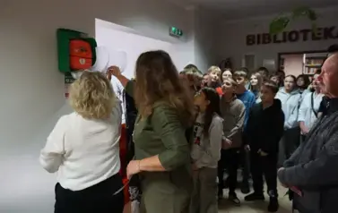 Bezpieczna Gmina Opatowiec &ndash; AED i pierwsza pomoc dla każdego Zakończenie projektu, szkolenia i uroczysty montaż defibrylatora 5