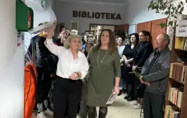 Bezpieczna Gmina Opatowiec &ndash; AED i pierwsza pomoc dla każdego Zakończenie projektu, szkolenia i uroczysty montaż defibrylatora 10