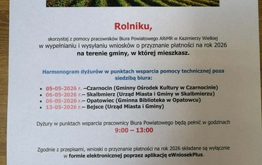 Spotkanie z pracownikiem ARiMR 06.05.2026 r.