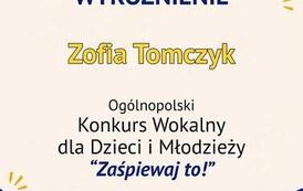 Zofia Tomczyk laureatką Og&oacute;lnopolskiego Konkursu Wokalnego 1