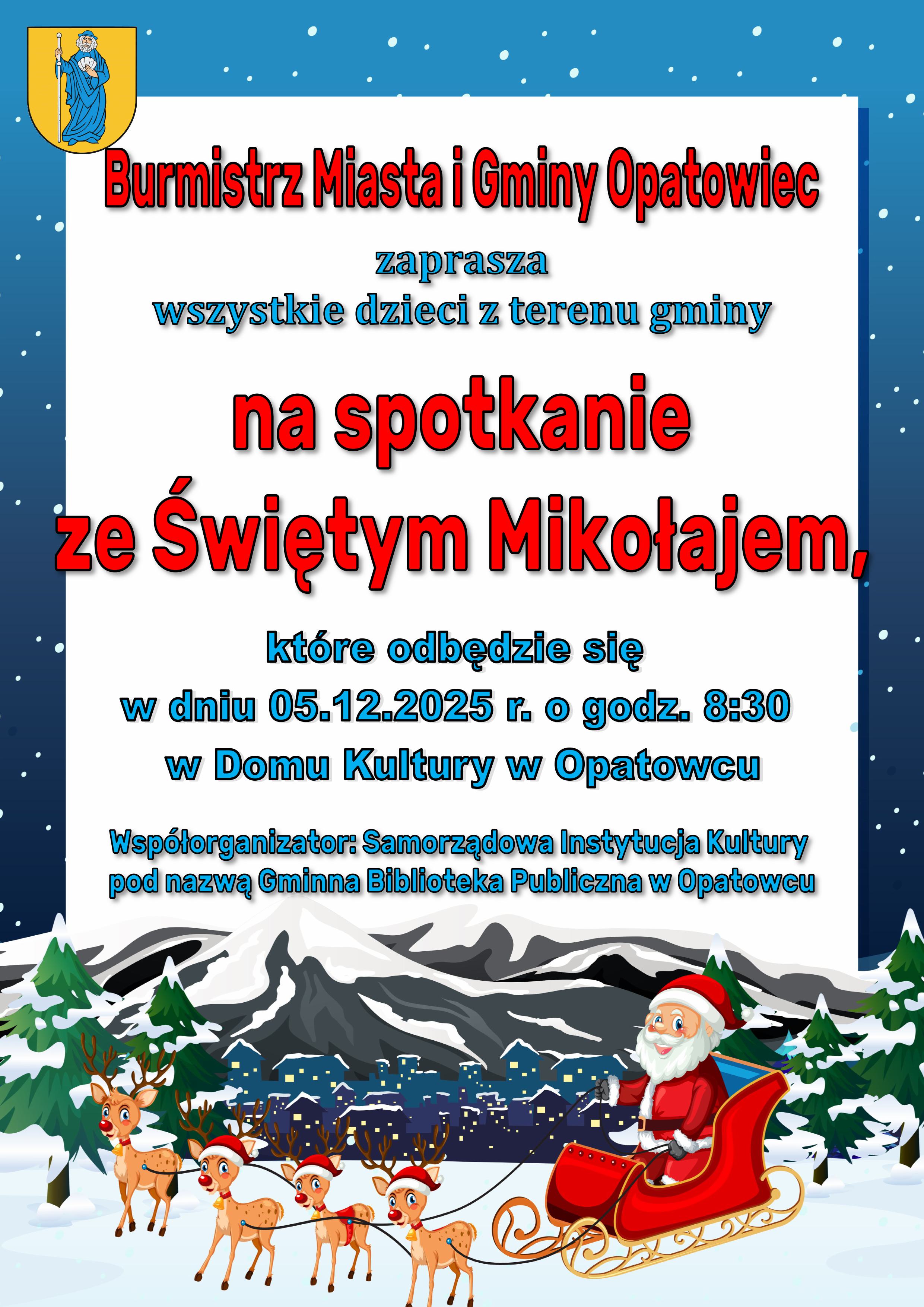 Zaproszenie na&nbsp;spotkanie ze Świętym Mikołajem