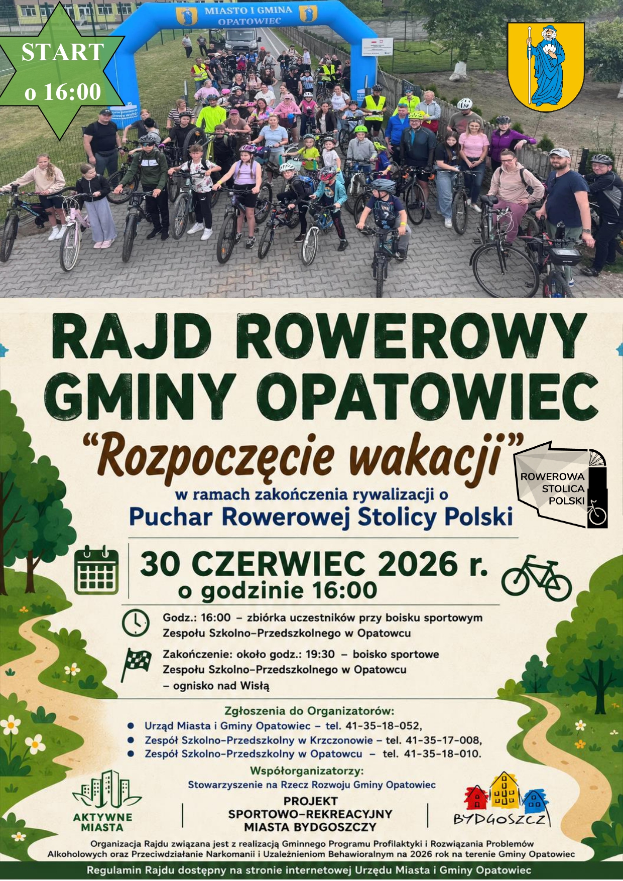 Zapraszamy na&nbsp;Rajd Rowerowy Gminy Opatowiec w&nbsp;ramach zakończenia rywalizacji o&nbsp;Puchar RSP