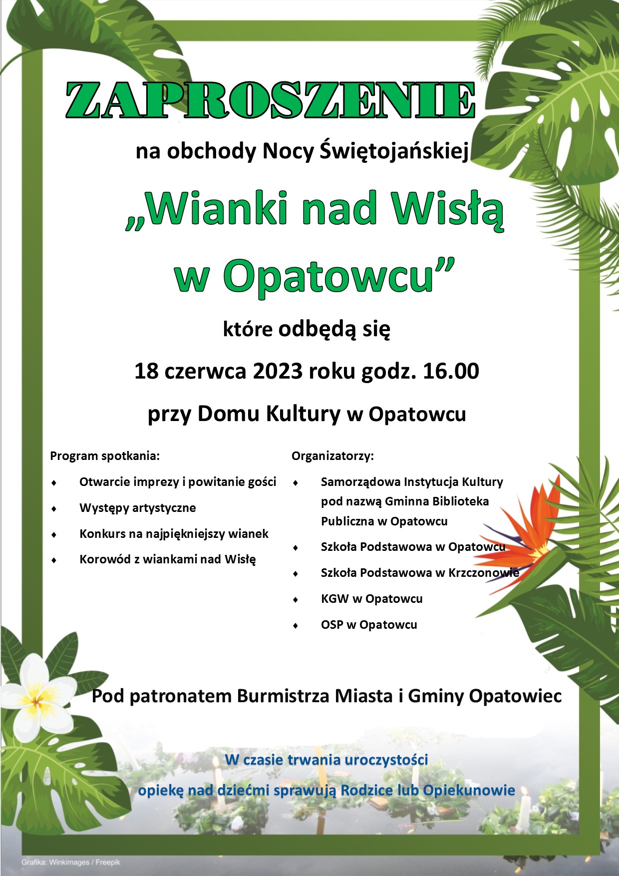 Zaproszenie na&nbsp;Wianki nad Wisłą w&nbsp;Opatowcu