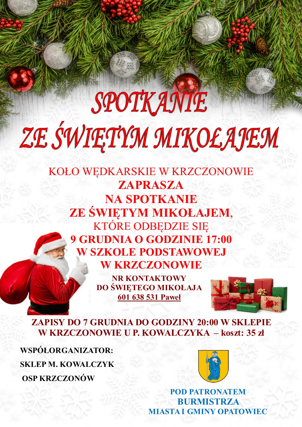 Zaproszenie na&nbsp;spotkanie ze Świętym Mikołajem