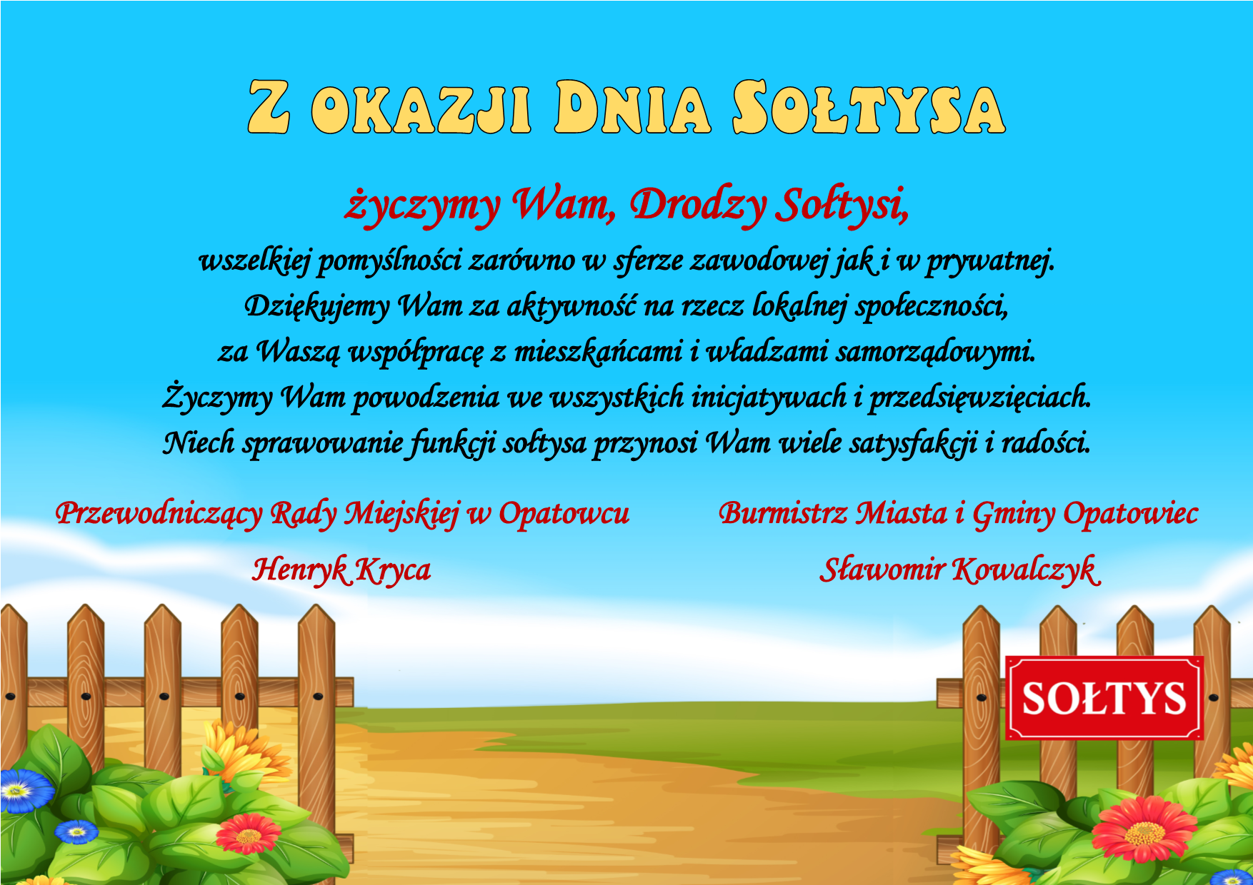 Życzenia z&nbsp;okazji Dnia Sołtysa