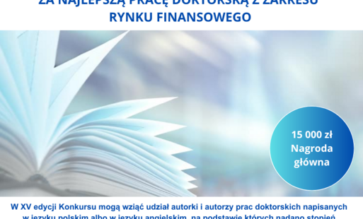 Konkurs O Nagrodę Przewodniczącego KNF Za Najlepszą Pracę Doktorską Z Zakresu Rynku Finansowego