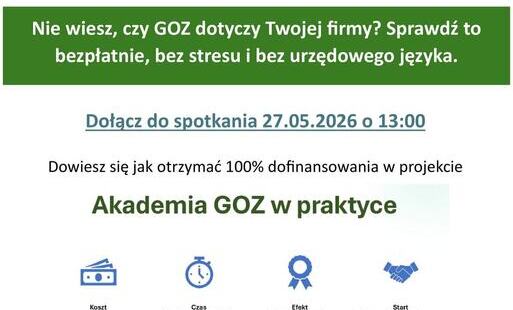Krajowa Izba Gospodarcza  oraz Instytut ADN spółka z ograniczoną odpowiedzialnością sp. k.  zapraszają do udziały w projekcie  „Akademia GOZ” 