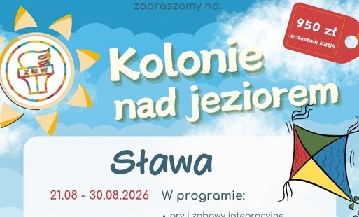 Zapraszamy na Kolonie nad  morzem Chłapowo - dofinansowny ze środków Funduszu Składkowego Ubezpieczenia Społecznego Rolników